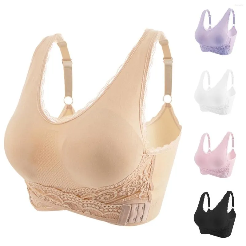 Comfy Lace Corset Push Up Bra Bra Set With Front Side Buckle For