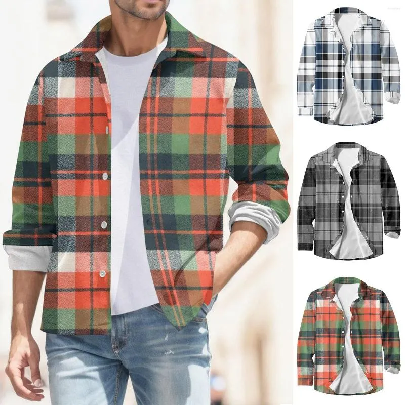 Men's Jackets Male Autumn And Winter Warm European American Style Oversized Casual Shirt 3D Print Camisa Breathable Social Dress