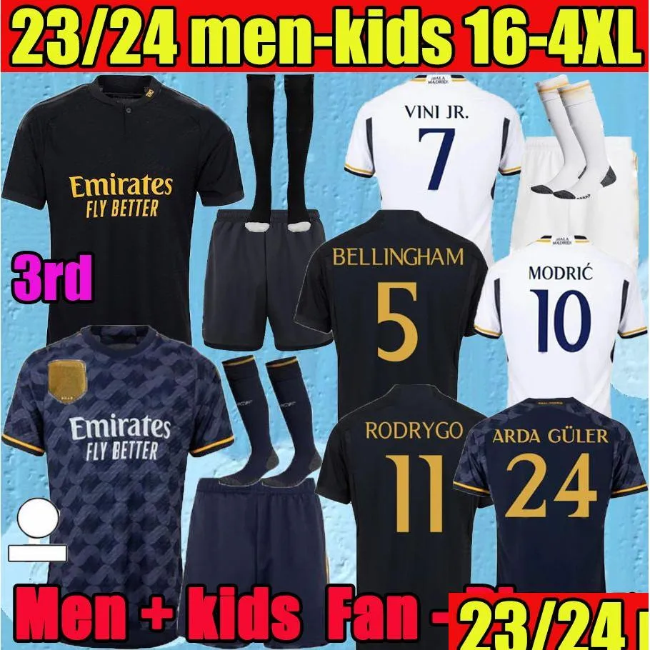 Yoga outfit 3xl 4xl Mbappe Home Soccer Jerseys 23 24 fans Player Football Shirt Vini Jr Tchouameni Modric Vaerde 2023 2024 Men Kids Dh61J