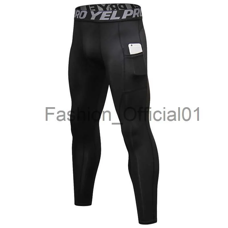 Mens Sports Tights Compression Running Sportswear With Pocket