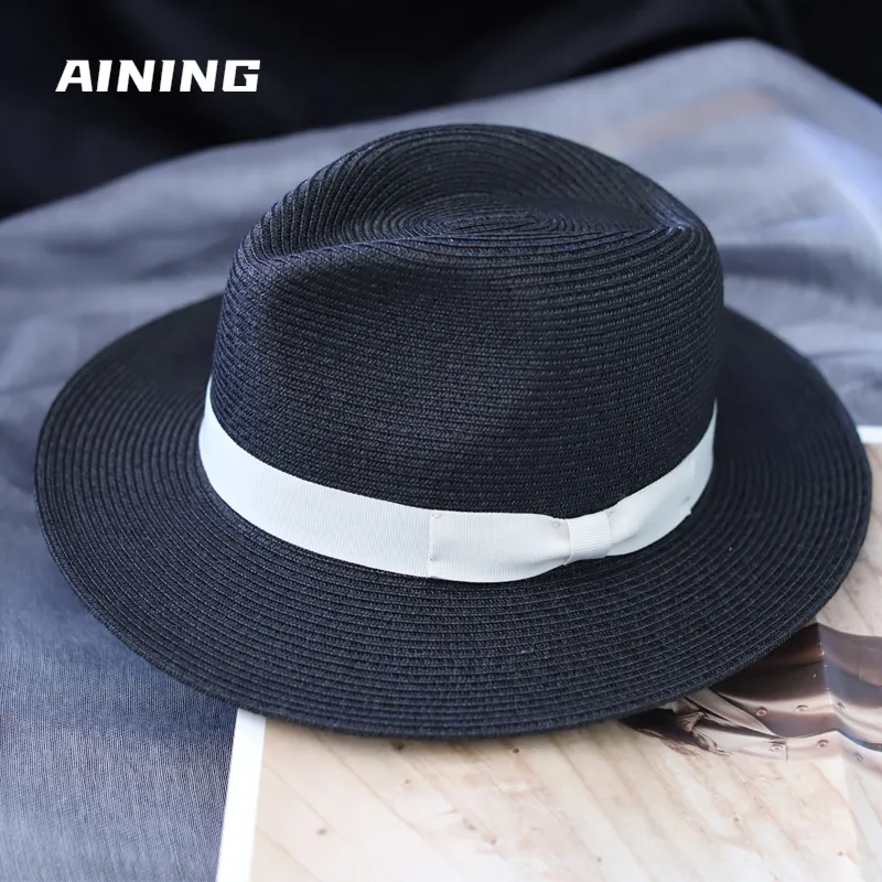 Berets Men Hats Summer Sun Women Straw Hat For Man Big Head Top Elegancka Bankiet Cap jakości prezentu 230823