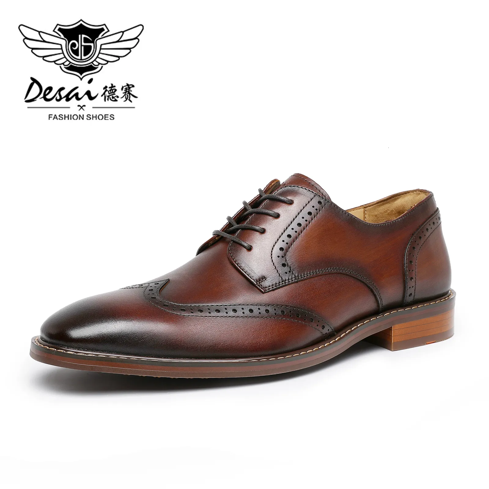 DESAI Classic Oxford Dress Shoes Mens Formal Business Lace-up Full Grain  Leather Shoes for Men : : Clothing, Shoes & Accessories