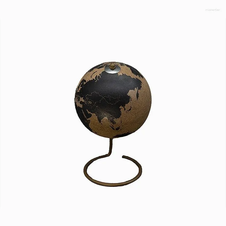 Aqumotic Cork Map Globe Bark Message Board With Decorative Figurines