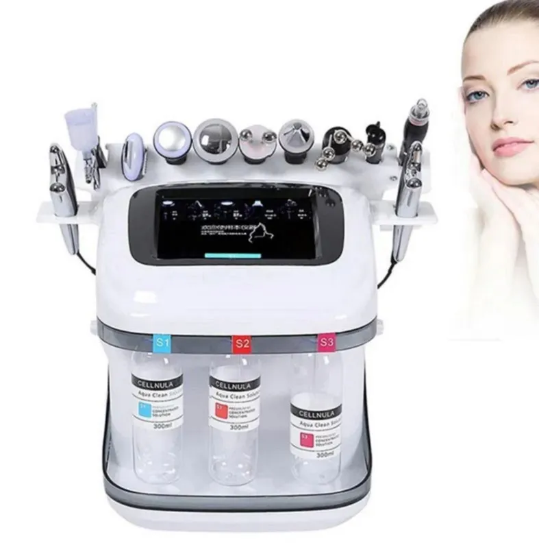 Machine populaire de nettoyage en profondeur du visage 10 en 1, équipement de beauté à Jet d'oxygène, Dermabrasion, Hydro Peeling