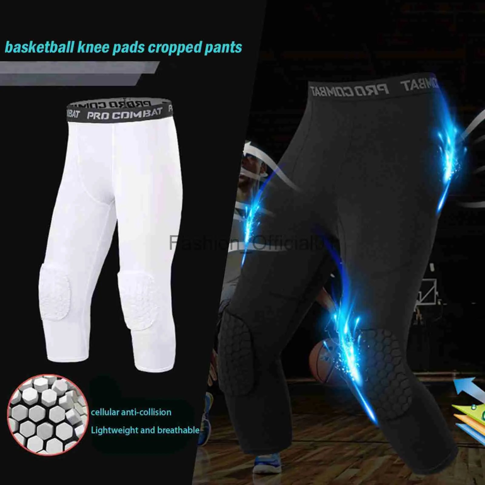 Mens Anti Collision Basketball Training Leggings With Knee Pads 3/4 Size,  Compression Trousers For Safest Sports For Youth X0824 From  Fashion_official01, $10.06