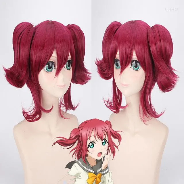 Fournitures de fête Femmes LoveLive Sunshine Ruby Kurosawa Cosplay Perruque Love Live Films Faux Cheveux Fibre Résistante À La Chaleur Halloween Costume Perruques