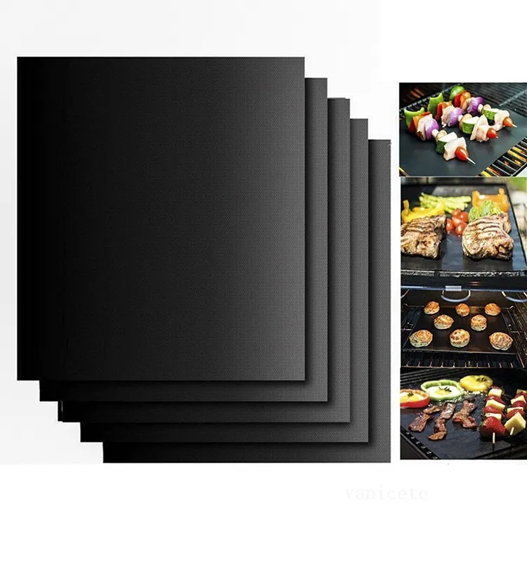 Kochutensilien Nicht-Stick BBQ Grill Mat 40*33 cm Backmatten BBQ-Werkzeuge Kochen Grillbogen Wärmefestigkeit leicht gereinigt Küchenwerkzeuge LT511