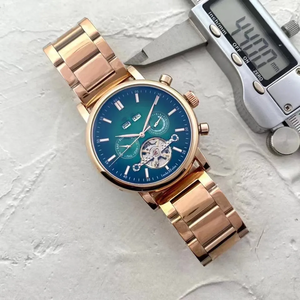 herenhorloge serie 44MM saffierspiegel MASTER automatisch mechanisch uurwerk roestvrijstalen horlogeband