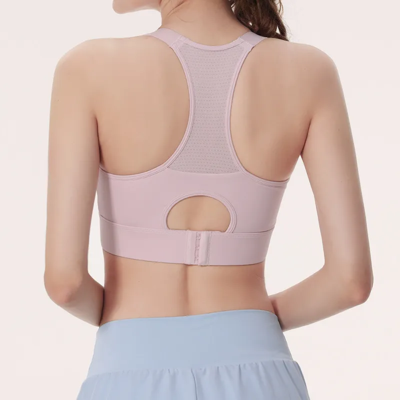 Lu Yoga Bra Sports Roupa Definição Tanque de Fitness Tops Mulheres Mulheres Alta Fuz de Três Fivela de Fivela de Fivela de Chapão Rápida Vaseira Velável Decrável Volta Excluida Rosa Rosa