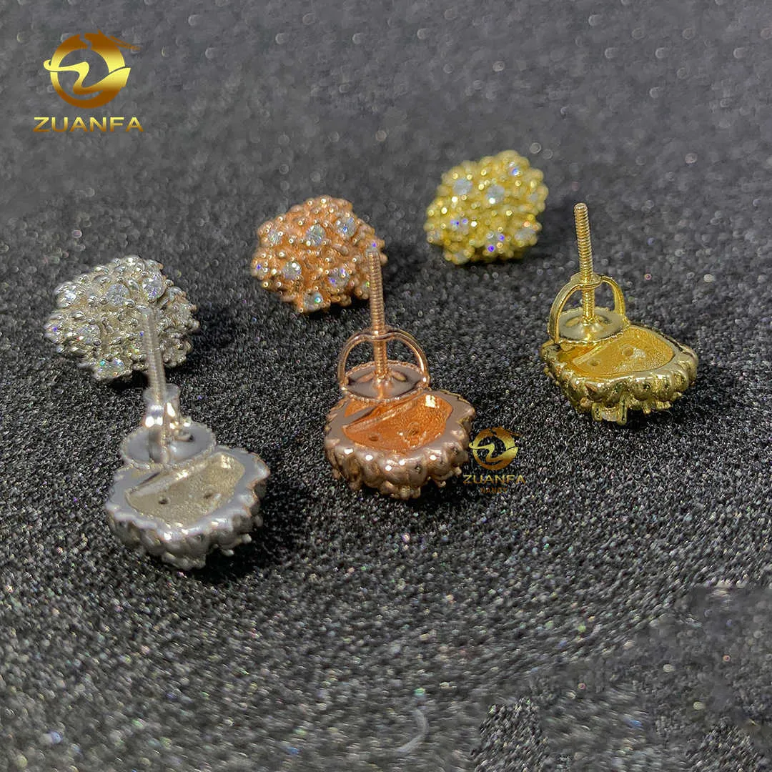 Hip Hop Ear Studs Drop Shipping Factory Direct Sale Bling Jewelry Gra Gold Plated Moissanite Men Stud Earring From 65 81 DHgate