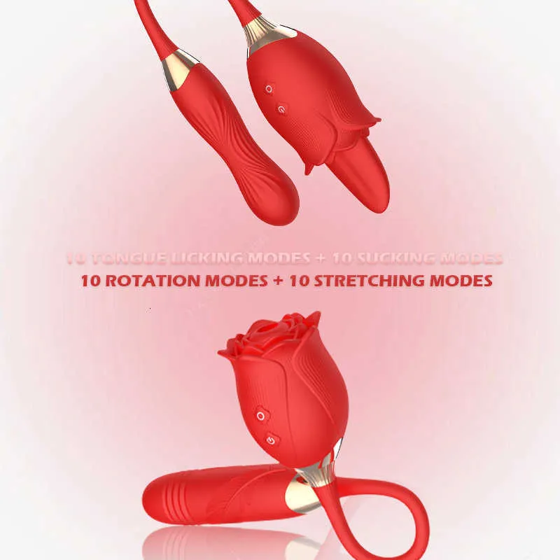 rose toy with thrust Sex Toy Massager Licklip Rose Dildo Thrust Vibrator... From Offswhite886,  $37.24
