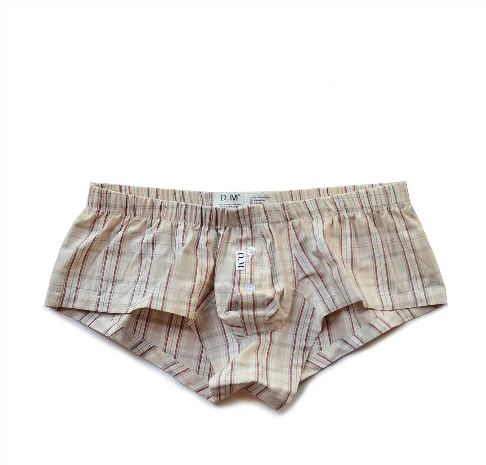 Underpants Męska bielizna Niski wzrost Sexy Plaid Home Spods Fashion Bokser Bokser