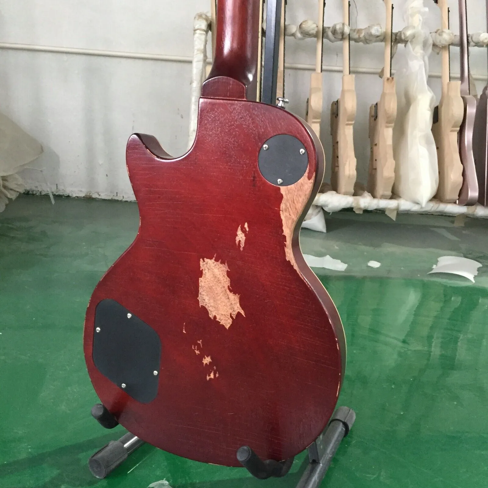 Relicd Electric Guitar With Chambered Body For Lower Action Fast