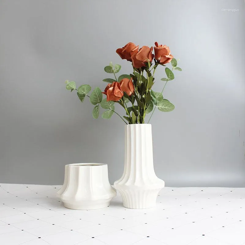 Вазы современный вертикальный полосатый керамический ваза гидропонный цветок