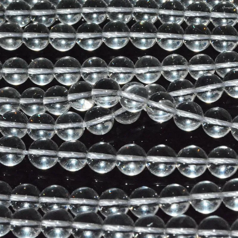 Pierres précieuses en vrac, perles rondes en Quartz naturel propre, 8mm avec légère inclusion