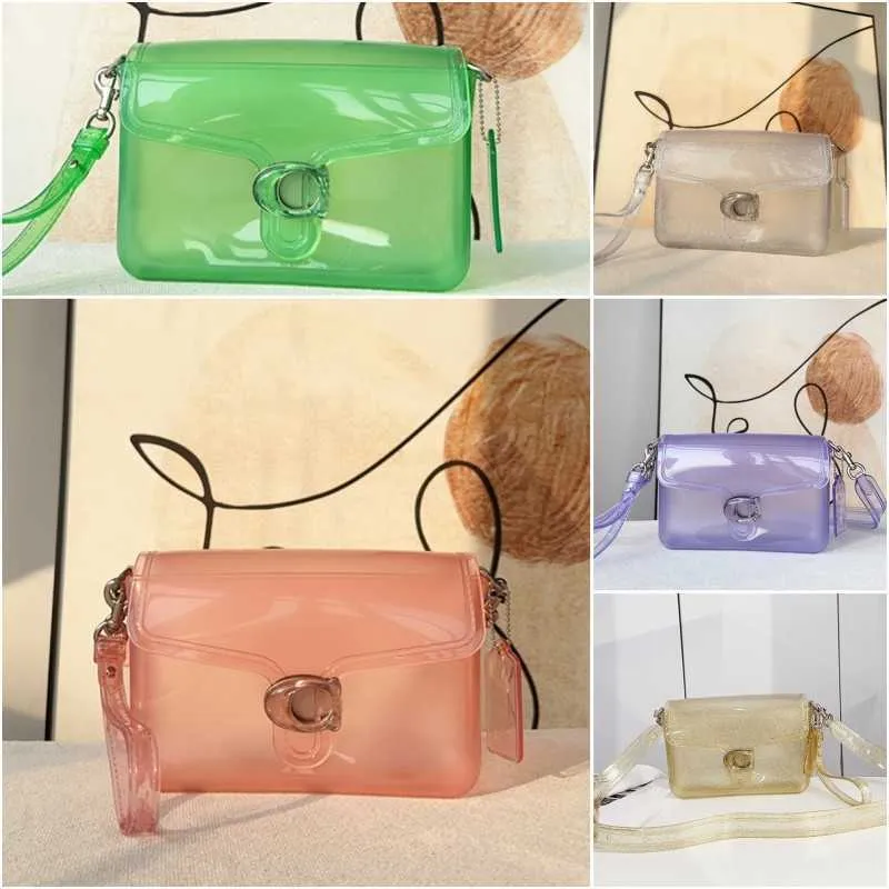 Designer fashionabla axelväska tabby gelé väska transparent godis färg handväska kvinnors flap crossbody väska tidvatten 230824