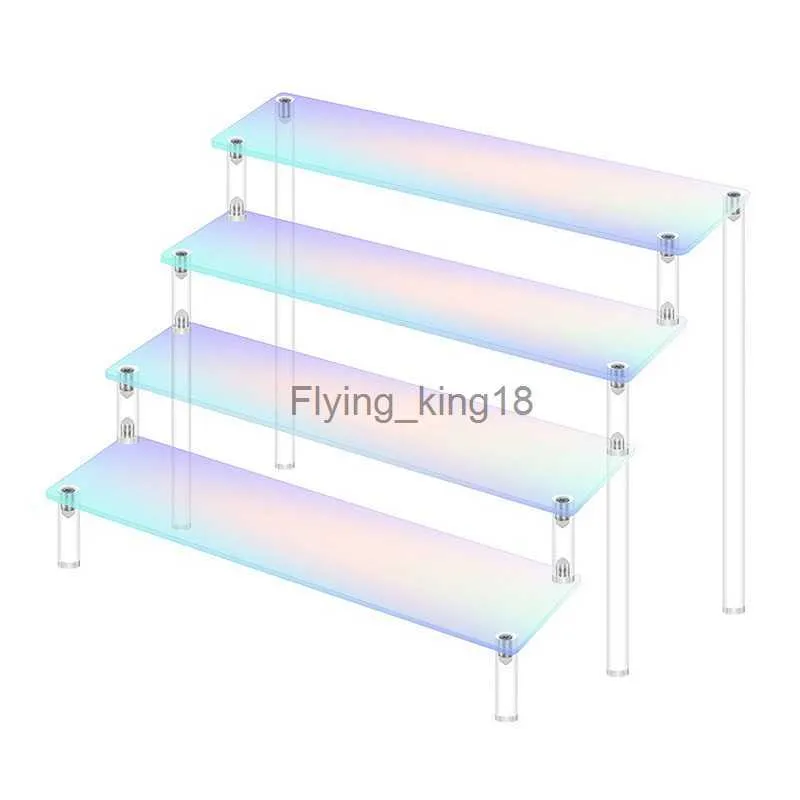 1-5 camadas de acrílico colorido de acrílico rack manual caixa cega escada escada de montagem de montagem de armazenamento rack de decoração rack hkd230812
