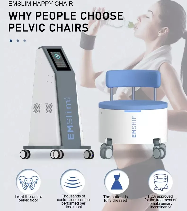 Le plus récent appareil d'exercice non invasif HIEMT pour la réparation des muscles du plancher pelvien EMSLIM machine Ems stimulateur musculaire coussin EMS-chaise happy chair équipement de salon de beauté