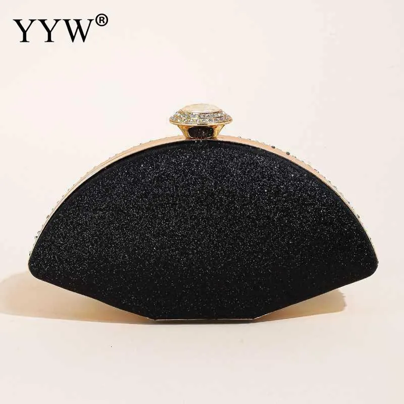 Kvällspåsar Shell S Mini Clutch Black Silver Wedding Party Handväskor Kvinnliga lyxväskor Wallet Dress Shoulder Bag 230823