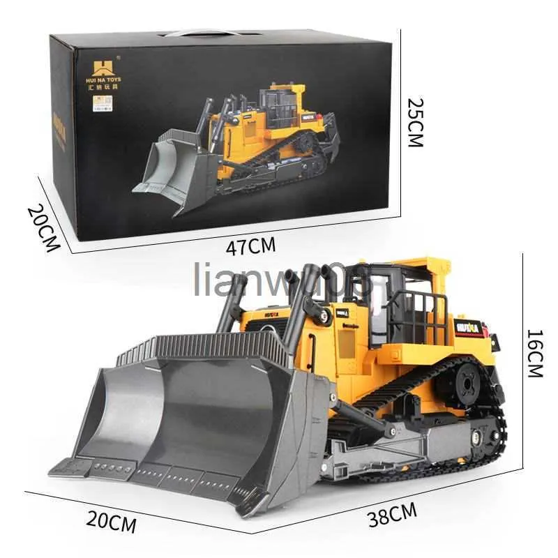 Electric/RC Car Huina 116 Truck Truck 8CH RC Bulldozer Machine Canget Car Toys для мальчиков Инженерные рождественские подарки с оригинальной коробкой x0824