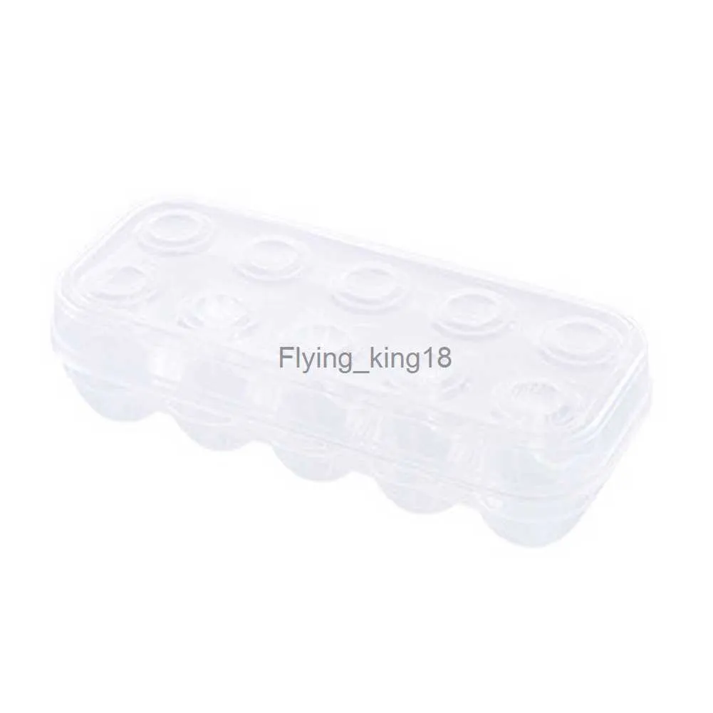 plastic carton kitchen storage box Grid Eggs holder Stackable freezer storage organizers storage Container HKD230812