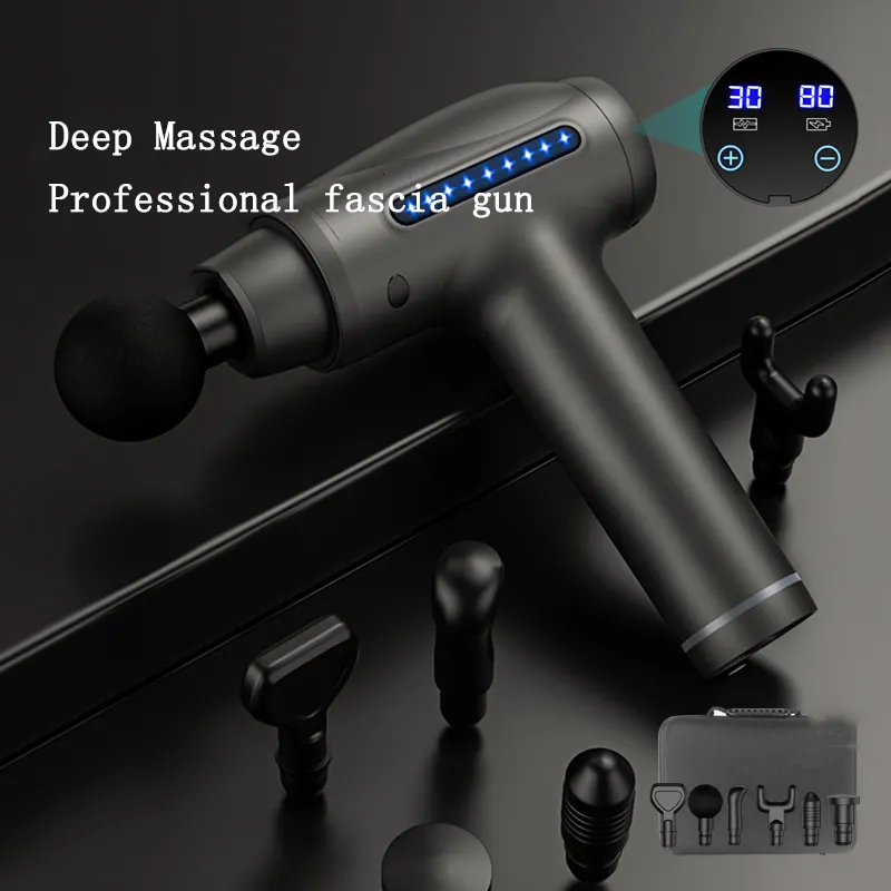 Massage Gun Deep Tissue, Portable Muscle Massage Device With 10 Massage Heads 2026 Upgraded 30 Speeds Massager With Lcd Touch Screen For Body Back Shoulder Muscle Relaxation