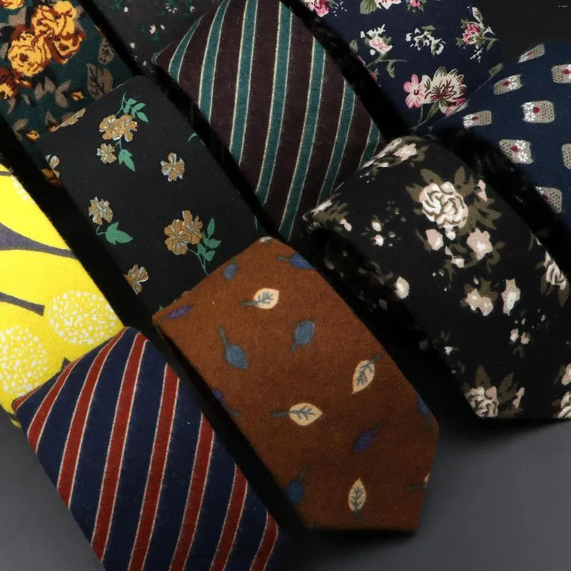 Bow Ties Fashion Men's Tie Cotton Floral Flower Neckties Leisure Business Daily Wear Cravat Wedding Party Accessories Shirt Gift