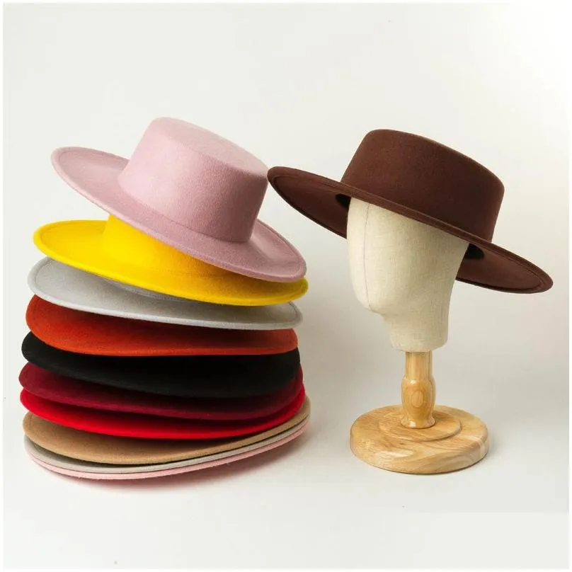 Caps Hats Fashion Wool Children Felt Girl Wide Brim Floopy Child