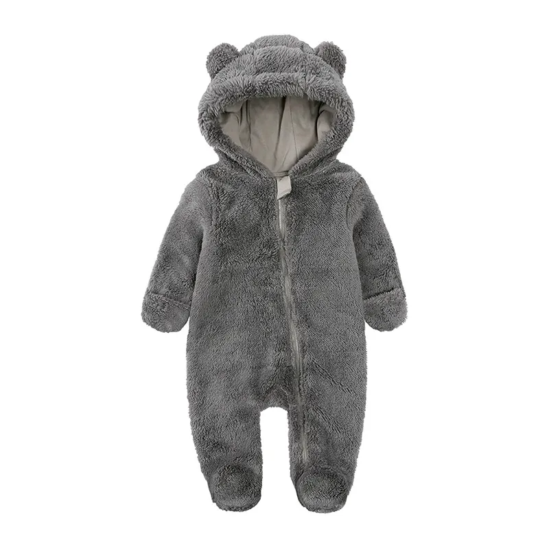 Baby Girls Boys Footies Romper Hooded Unisex Fleece Jumpsuit Newborn Onesie Outwear Outfits for Winter 0-12M