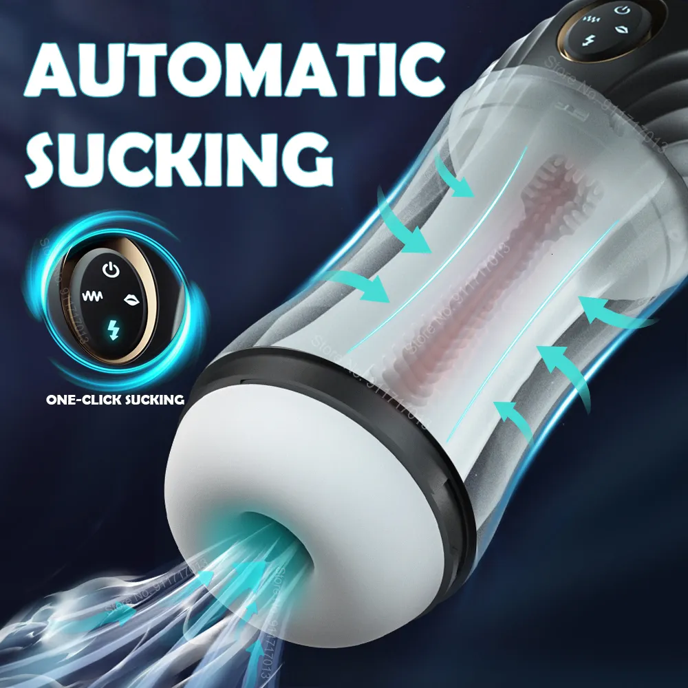 Masturbators Real Automatic Sucking Male Masturbation Cup Oral Vagina Vuxen Sugvibrator Masturbator Toys For Men BlowJob Sex Machine 230824