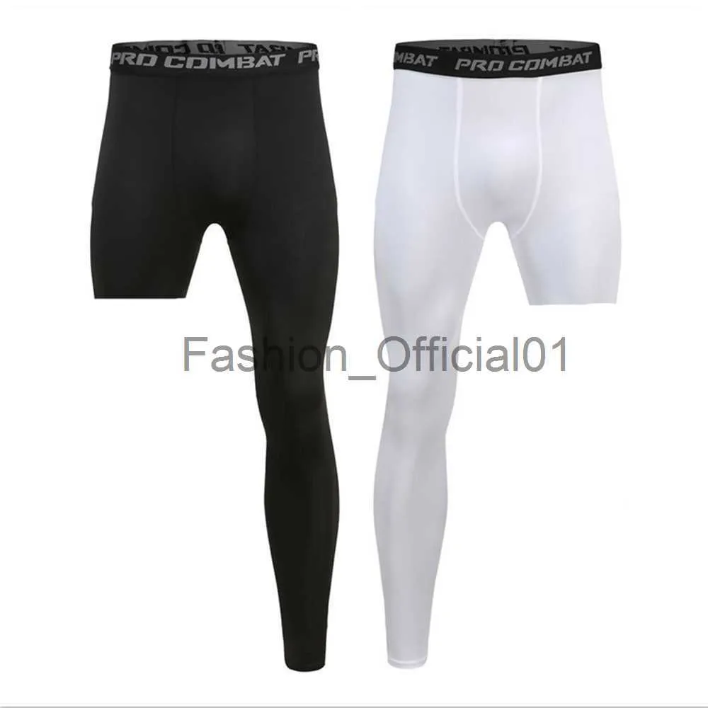 Pantalon d'exercice de couche de base pour hommes Compression Running Tight Sport Cropped One Leg Leggings Basketball Yoga Fitness Pantalon x0824