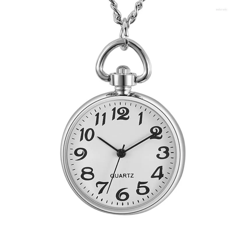 Pocket Watches Necklace Pendant Quartz Watch Roman Numerals Easy Read Small Fob Chain Clock For Men Women The Old Man People Reloj