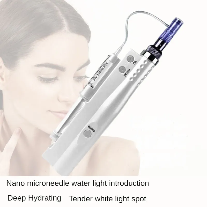 Nano Microcristal Importör Microneedle Hydration Instrument Beauty Gun Beauty Salon Electric Microneedle Instrument Mesoterapi Importör Självslagande skönhet