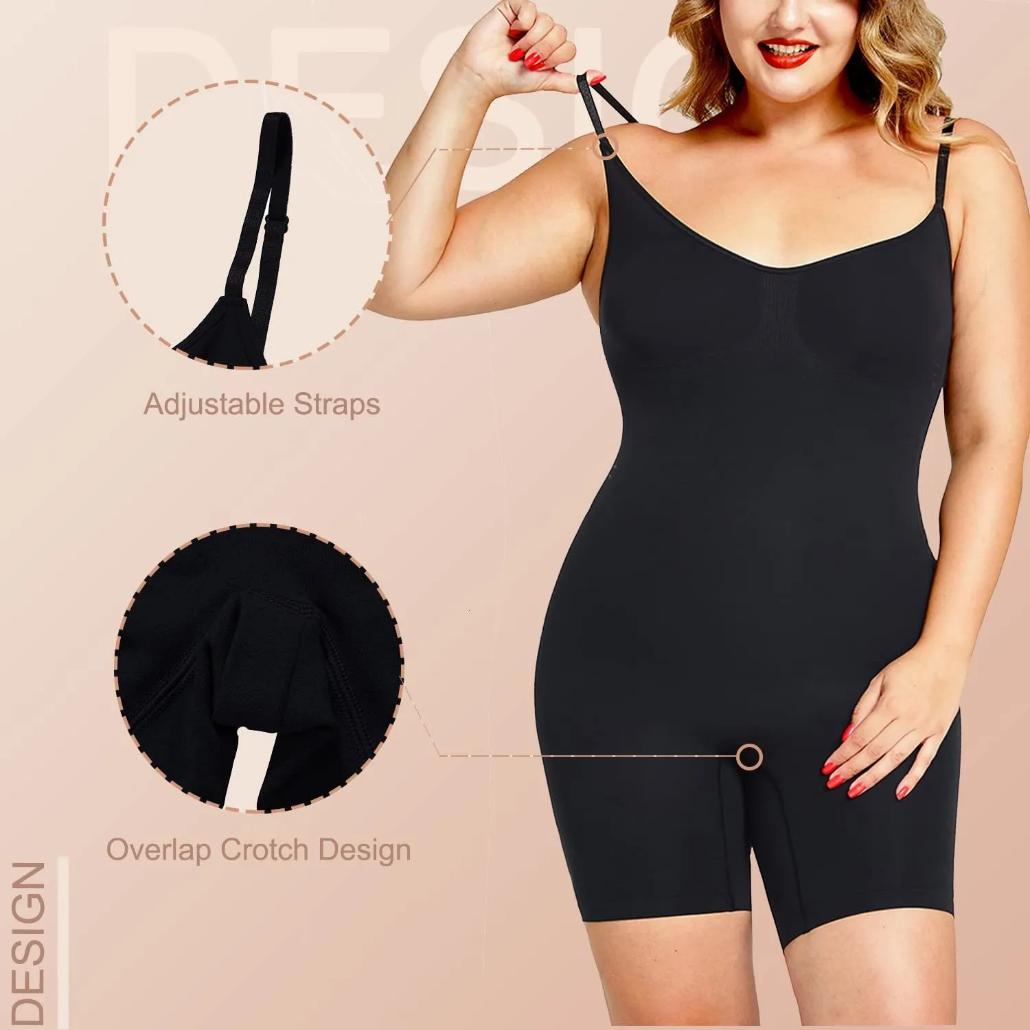 Side Butt Pads Shapewear Bodysuit For Women Tummy Control Butt