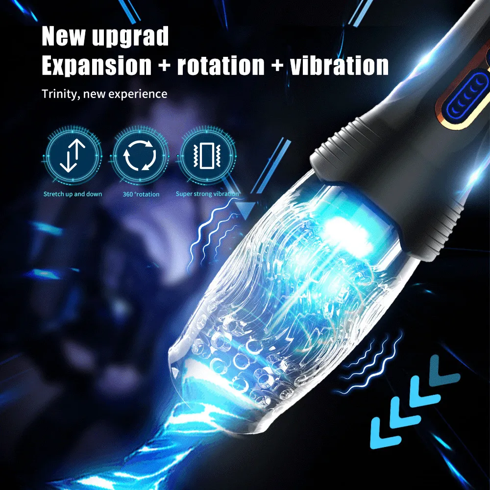 Vibratoren Automatischer Masturbator für Mann Teleskop-Rotationsvibrator Oralsex Eicheltrainer Massage Masturbat_voghion.com