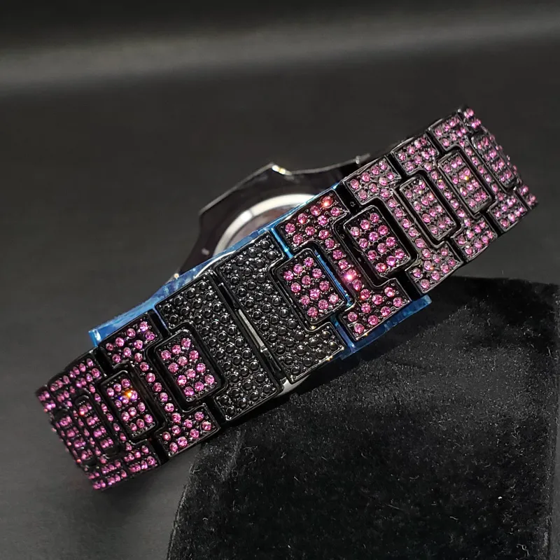 マーケティング・イマジネーション DHgate.com:Pink Diamond Hip Hop Watch for Men, Fashion Ice