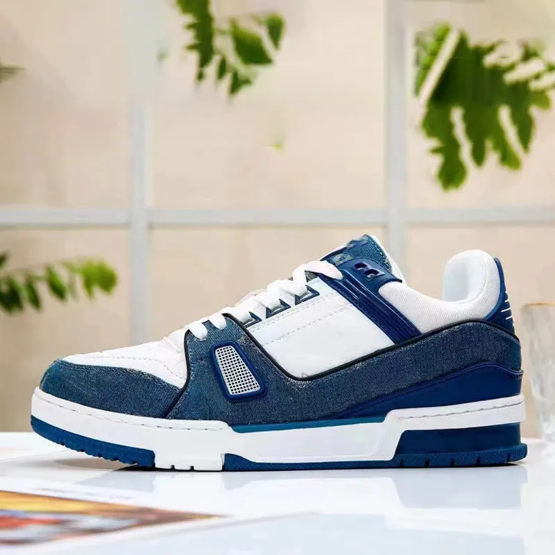 Trainer blu pelle cheap