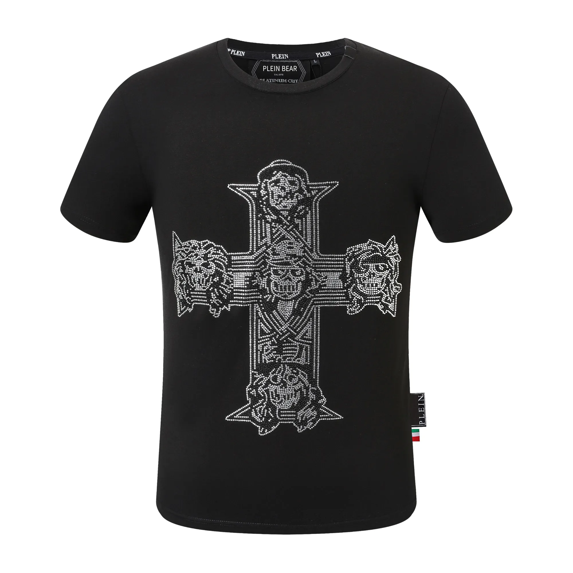 PLEIN BEAR T-SHIRT Hommes Designer T-shirts Marque Vêtements Strass PP Crânes Hommes T-SHIRT COL ROND SS SKULL Hip Hop Tshirt Top Tees 16646