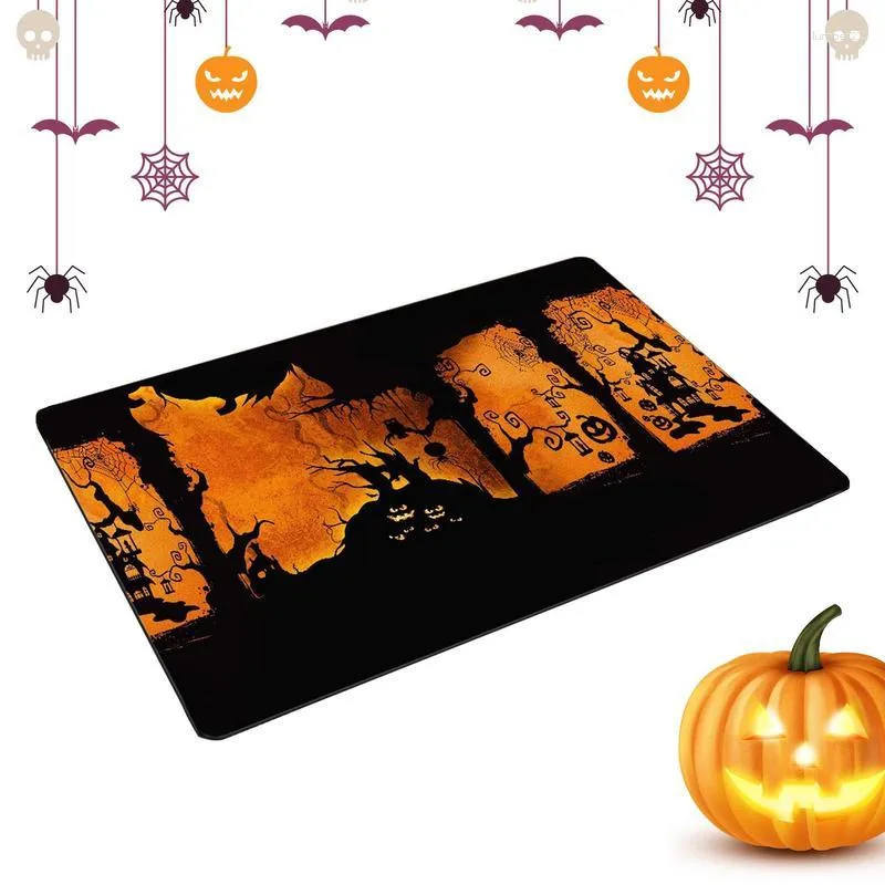 Tapis de bain Halloween citrouille paillasson avant vacances tapis de sol décoratif lavable réutilisable extérieur