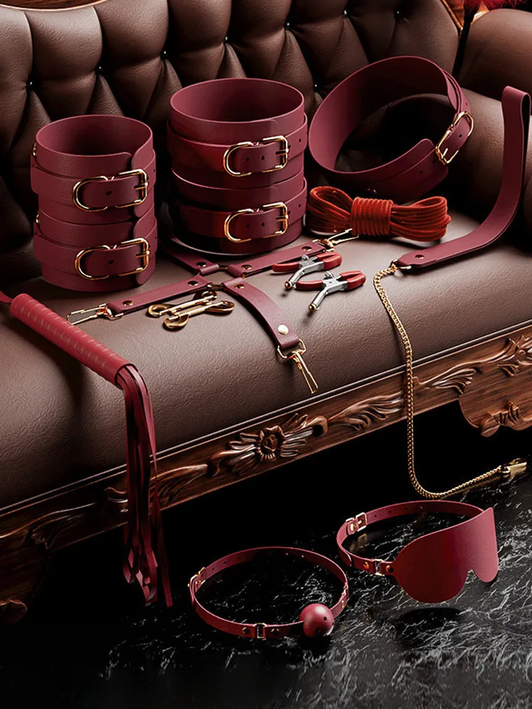 Adult Toys Exotic sex toys leather plush sexy bondage bundle set gag whip butt plug for women nipple clips ero_voghion.com