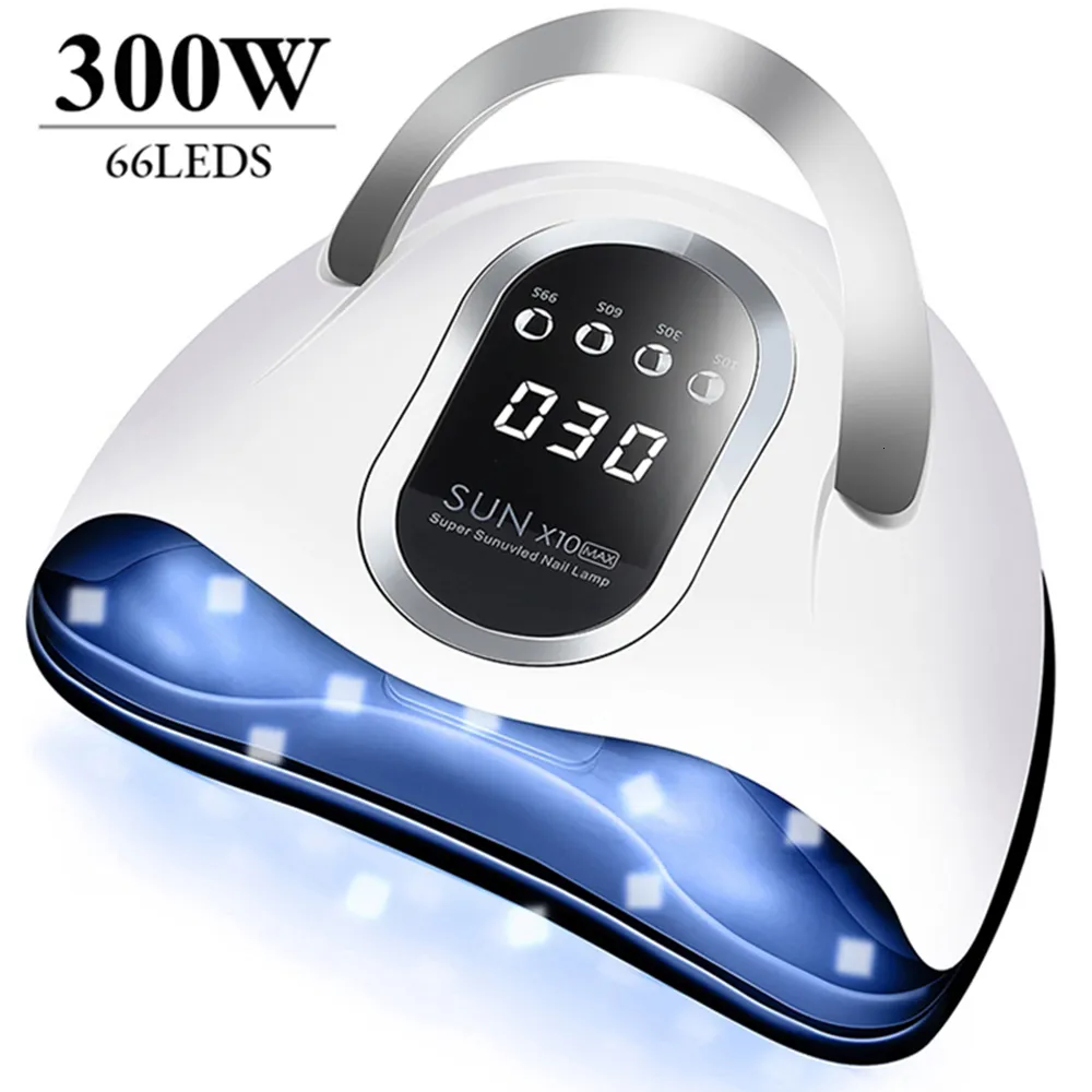 Nail Dryers SUN X1110 MAX Professional Drying Lamp for Manicure 66LEDS Gel Polish Machine with Large LCD UV LED 230825