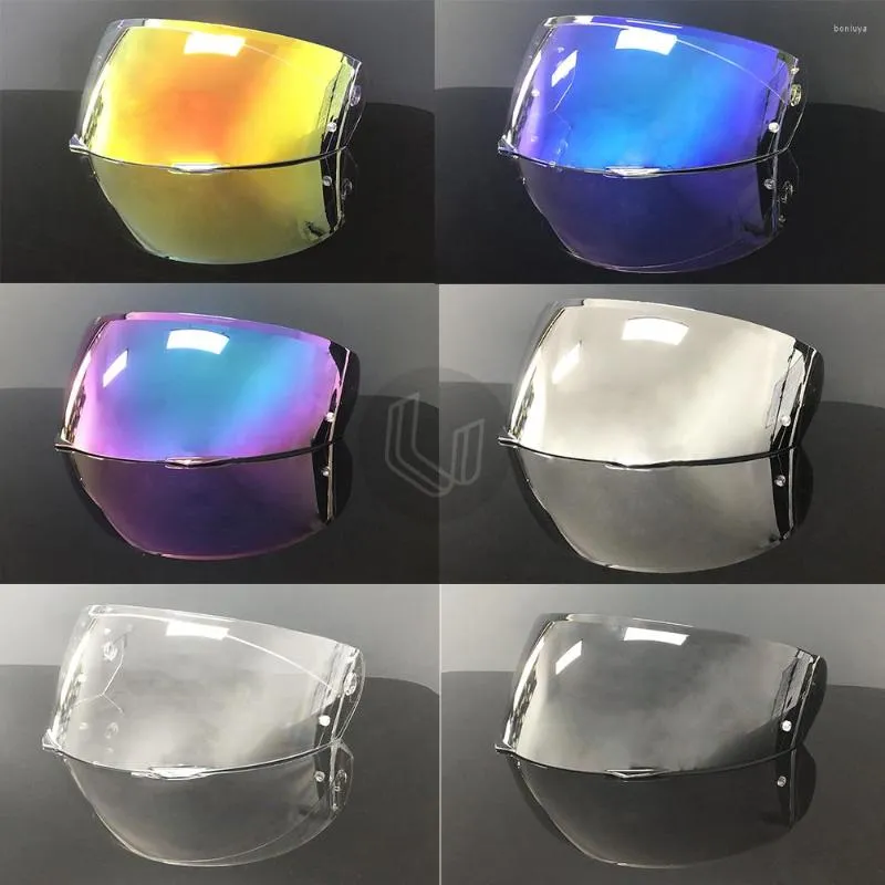 Motorradhelme I90 Helmvisier für HJC HJ-33 Brille Plating Silber Rot Ersatzlinse