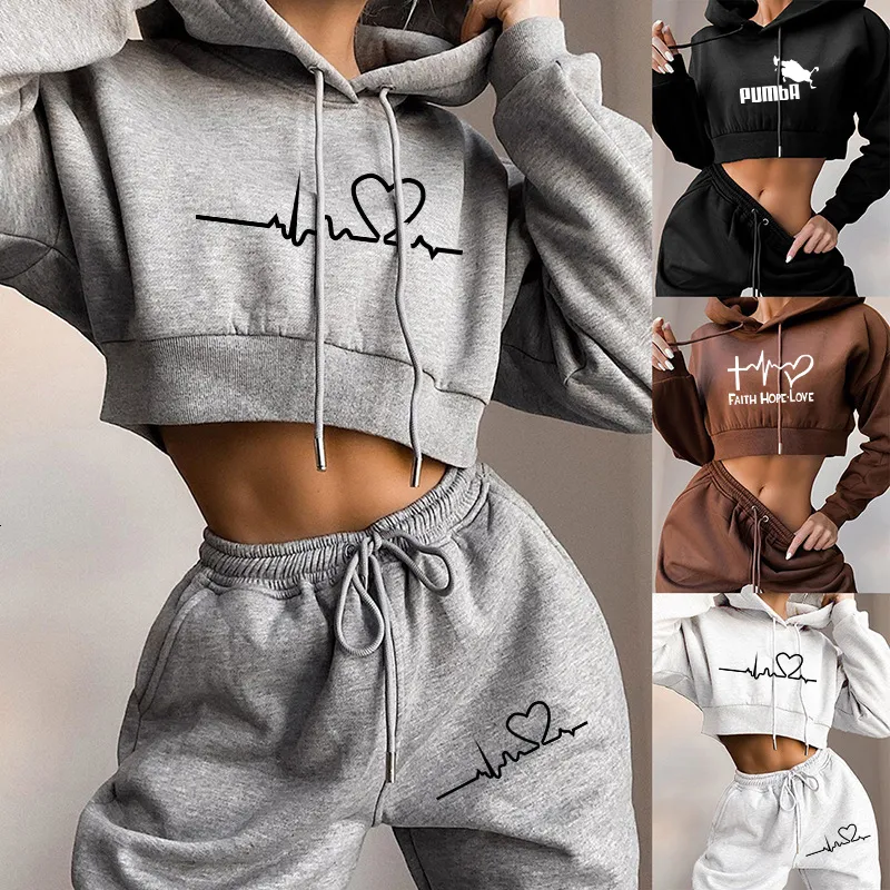 Tweedelige damesbroek Trainingspak voor dames 2-delige set Faith Love Letter Hoodies Broeken 2-delig pak Sportkleding voor lente Vrouwelijke kleding 230824