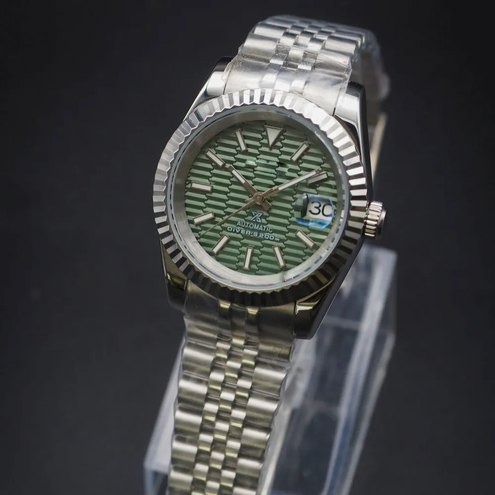 Watch Bands 36 39mm DATE JUST watch green striped NH35 automatic mechanical movement customized accessories 230824