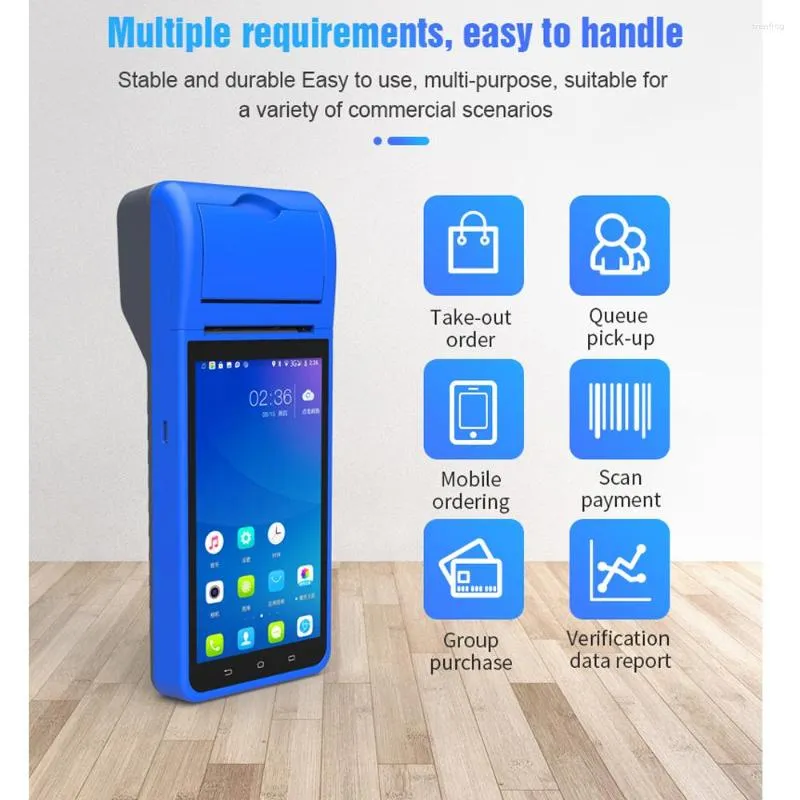 POS-6000 android 8.1 terminal pos máquina 5.5 Polegada tela de toque embutido 58mm bluetooth impressora de recibos térmicos suporte wifi tf