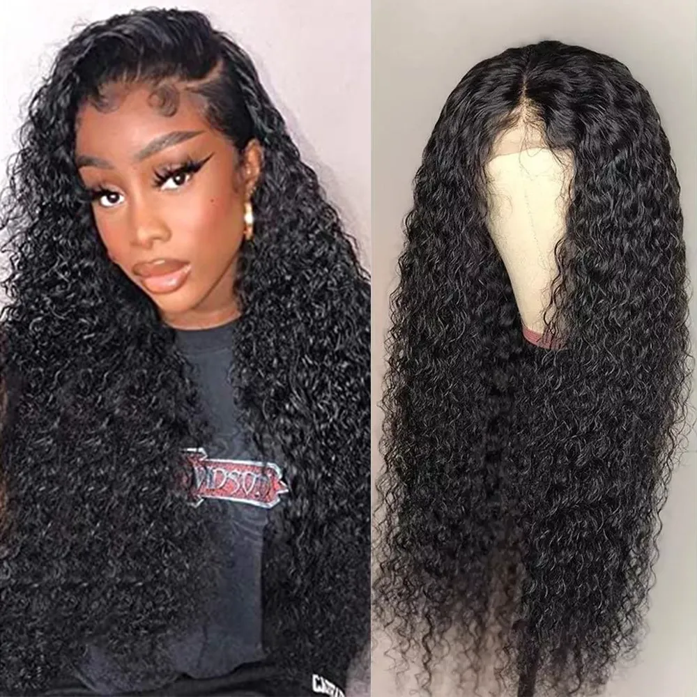 13x6x1 perruques T partie dentelle crépus bouclés perruques de cheveux humains brésilien perruque humaine dentelle T partie perruque pour les femmes 150% ou 180% densité Remy cheveux