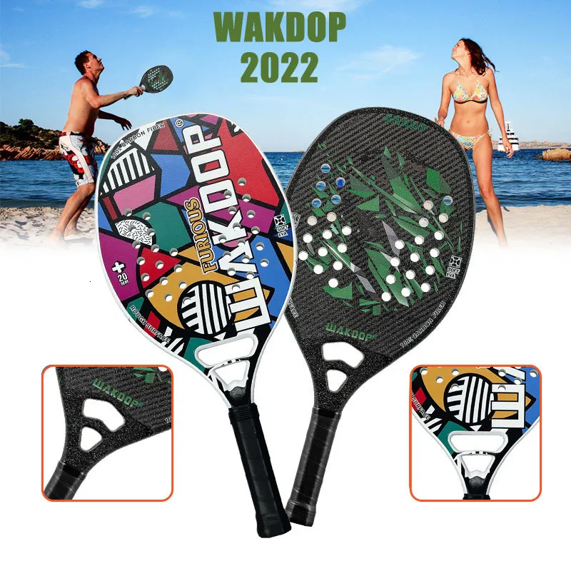 Racchette da squash Wakdop 3K Carbon Beach Tennis Racchetta Superficie ruvida per tenis Raquete Racchette unisex per adulti con borsa 230824