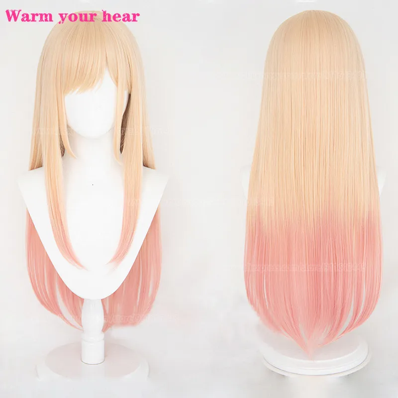 Cosplay Wigs High Quality Anime My Dress-Up Darling Marin Kitagawa Cosplay Wigs Long Pink Gradient Heat Resistant Hair Party Wig a wig cap 230824