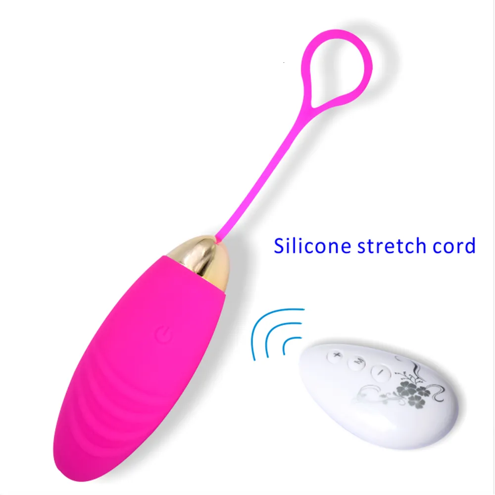 Silikon jump egg vibrator med trådlös klitorisstimulator_voghion.com