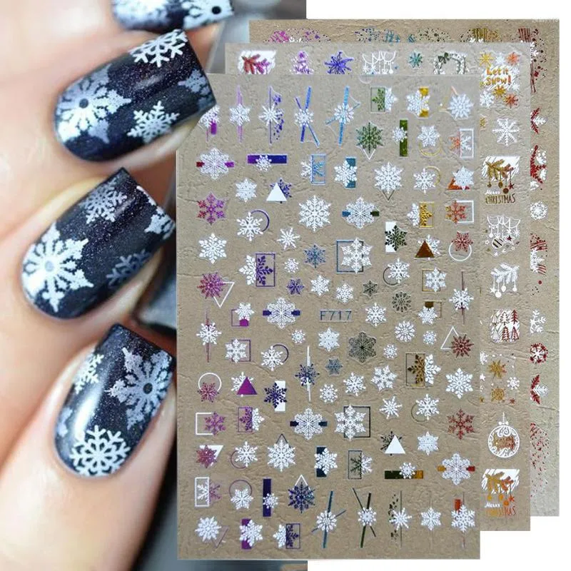 3D Christmas Nail Stickers Holographic Snowflake Nail Decals Laser Silver  Nail Art Stickers Xmas Tree Elk Design Nail Decoration - AliExpress